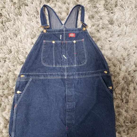 Dickies Blue Jean Denim Overalls 46 X 32 - Picture 3 of 10